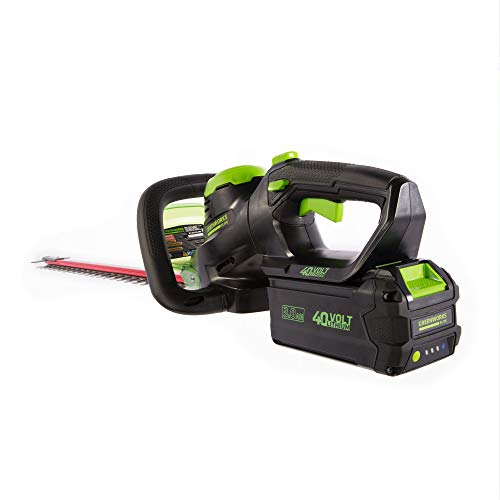GreenWorks 24-Inch 40V Cordless Hedge Trimmer, 3Ah Battery, HT-240