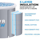 OVRFLW's Cold Plunge Tub: Portable & Insulated Ice Bath for Athletes – Ultimate Outdoor/Indoor Ice Bath + Drain & Cover - Specialized for Physical Therapy, Muscle Recovery (Gray)