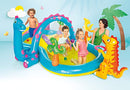 Intex Dinoland Inflatable Dinosaur Swimming Pool Kiddie Play Center with Water Slide, Dino Arch Water Sprayer, and Games for Ages 2 and Up, Multicolor