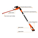 GARCARE Pole Hedge Trimmers Cordless With Battery And Charge 2 IN 1 cordless trimmer 20V, 4.0Ah Li-Ion Battery 510mm Dual-action Laser Blade, 3/4 Cutting Capacity