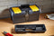 STANLEY Toolbox with Metal Latch, 2 Lid Organisers for Small Parts, Portable Tote Tray for Tools, 16 Inch, 1-92-065