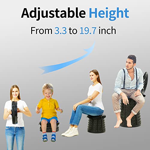 Warm Y 2022 XXL Retractable Portable Toilet Pro for Camping,Folding Adjustable Height Outdoor Travel Potty for Adult and Child,Hold Up to 660 Pounds Collapsible Stool…