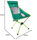 Cascade Mountain Tech Outdoor High Back Lightweight Camp Chair with Headrest and Carry Case - Green
