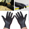 Packware Nitrile Disposable Black Gloves - Latex & Powder Free Work Gloves - Non-Sterile Natural Rubber Gloves for Medical Use, Sensitive Skin, Cleaning and General Use - 100pcs (Large) Black
