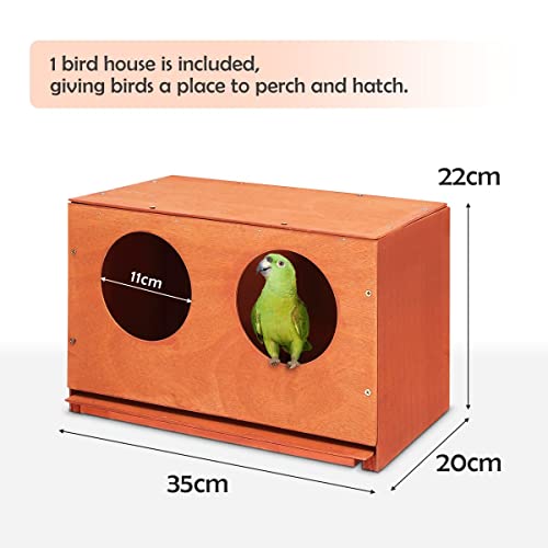 140x140x160cm Bird Cage Aviary Wooden Coop Animal Enclosure Parrot Budgie House XL Size