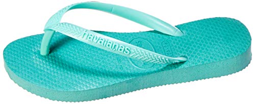 Havaianas Women's HAV Slim Green Dew Flip-Flop, Yellow (Bordeaux), 8 Child UK, Yellow Bordeaux