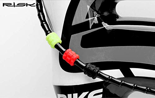 Universal Bicycle Brake & Shift Derailleur Cable (Housing & Cables) Complete Set with Aluminum End Caps S Hook Crimps for Mountain Road MTB Bike Replacement (Red)