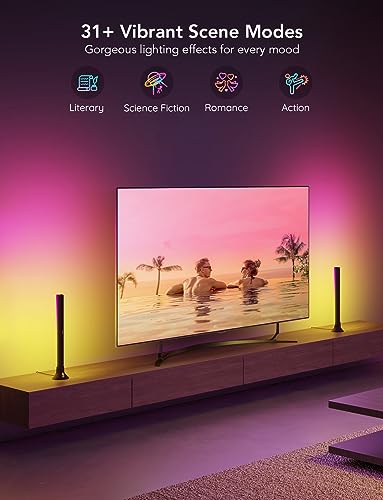 Govee RGBIC TV Light Bars, 15 Inches WiFi TV Backlight with Double Light Beads, Smart Light Bars with Multiple Placement Options Suitable for 45-70 inch TVs, Work with Alexa and Google Assistant