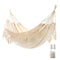 Garden Hammock with Elegant Tassels, Macrame Hammock Swing with Carrying Bag for Patio, Yard, Outdoor and Indoor Load 204kg