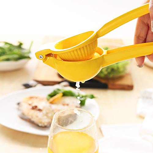 ZEYUAN Manual Juicer Citrus Lemon Squeezer,Fruit Juicer Lime Press Metal,Professional Hand Juicer Kitchen Tool(yellow）