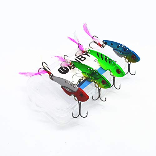 WANBY Proven Explosive Color Special Spinner Spoon Swimbait Vibrating Jigging Freshwater Saltwater Fishing Lures with Hook Fishing Tackle for Trout Bass Salmon（4Pcs）