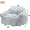 Homguava Giant Bean Bag Chair Sofa High-Density Foam Filled Sofa Chair Large Lazy BeanBag Sofa with Armrests for Living Room, Bedroom (Light Grey)