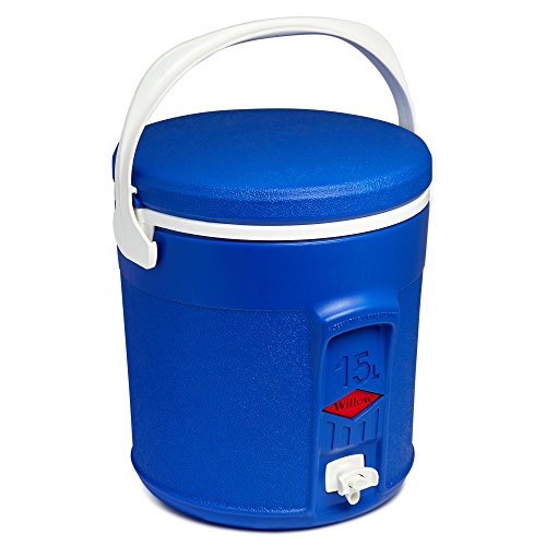 Decor Round Cooler Jug with Tap, 15 Litre Capacity, Blue, 35.7 x 33.5cm (15L)