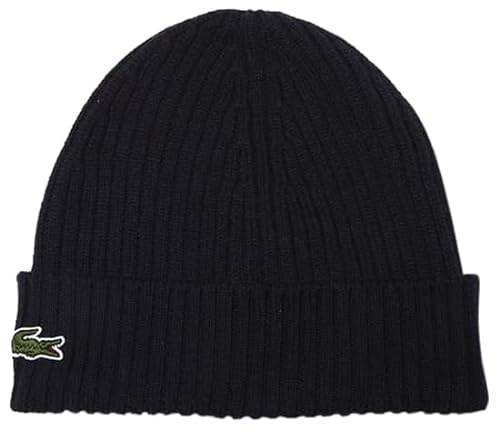 Lacoste Essentials Ribbed Wool Beanie Navy