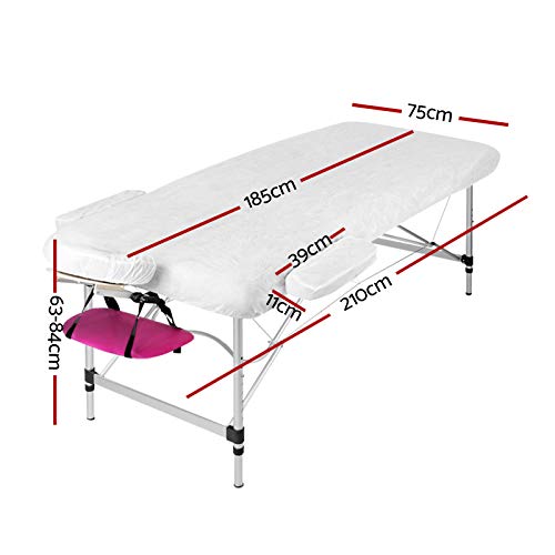 Zenses Massage Table 75cm Portable 3 Fold Aluminium Beauty Bed Violet