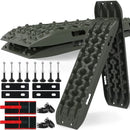 X-BULL Recovery Tracks with Bag and Mounting Pin Set 2 Pair 4x4 Recovery Boards Offroad 4wd 22046LBS/10000KG Stand for Automotive Accessories Tires and Wheels in The Sand Mud Snow(GEN 3.0 Olive)