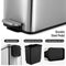 Small Waste Garbage Pedal Rubbish Bin Stainless Steel Slim Trash Can Rectangular Soft Close Lid Kitchen Bathroom 5L Sliver