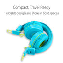 Kids Headphones-noot products K22 Foldable Stereo Tangle-Free 3.5mm Jack Wired Cord On-Ear Headset for Children/Teens/Boys/Girls/Smartphones/School/Kindle/Airplane/Plane/Tablet (Teal/Lime)