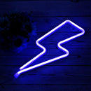 Neon Signs LED Lightning Bolt Neon Light Signs USB Operated Wall Decor for Christmas Birthday Party Light up Bar Bedroom Living Room Wedding Decoration (Blue)