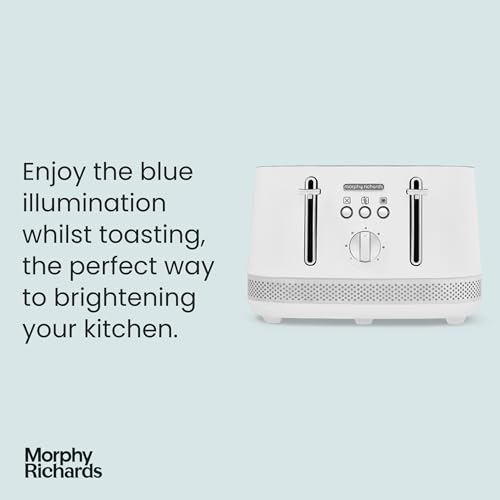 Morphy Richards Illumination Bread Toaster 4 Slice Electric 2 Wide Slots White