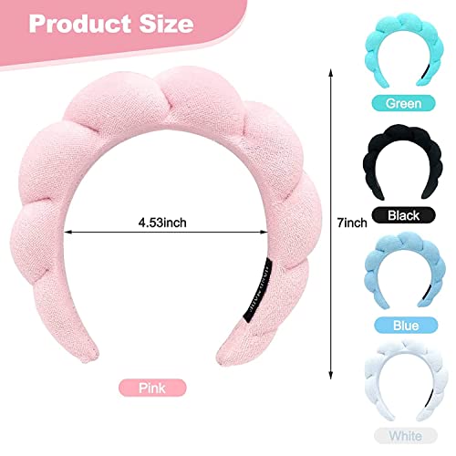 Solid Color Spong Headband Hair Bands Spa Headband for Women Winter Sponge Headbands Hoop Hair Bezel Hair Accessories Fashion (Blue)