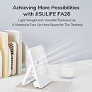 JISULIFE Desk Fan Battery Operated Small Fan，180° Foldable Portable Fan, 4 Speeds Adjustable Ultra Quiet for Home Office Travel Outdoor-White