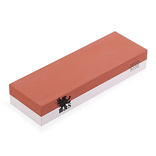 H&S Whetstone Knife Sharpening Stone 3000/8000 Grit Professional Whetstone Sharpener Rubber Holder Base