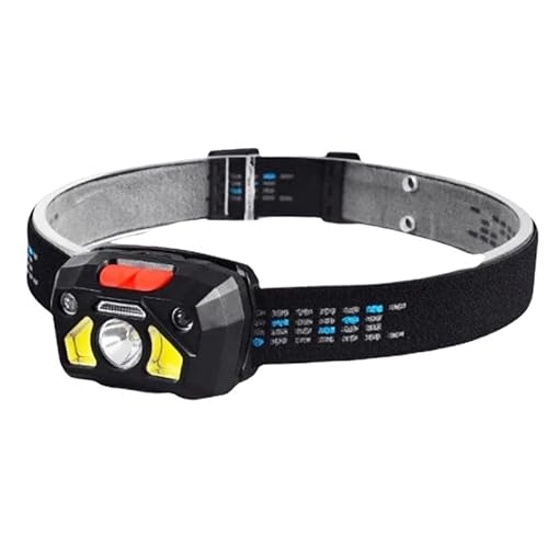 Rechargeable LED Headlamp, Ultra-Light Headlamps for Adults and Kids, Motion Sensor, Waterproof, 6 Modes, Perfect for Camping, Running, Hiking.Pack of 1