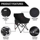 Folding Camping Chairs for Adults Portable, Beach Backrest Moon Chair, Fits The Back of The Body and Has A Strong Load-Bearing Capacity, 16.54’’L X 16.54’’W X 27.6’’H Inch (Black & White) (Black)
