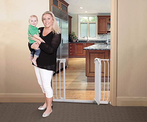 Dreambaby Chelsea Xtra-Wide Hallway Auto-Close Security Gate, White,