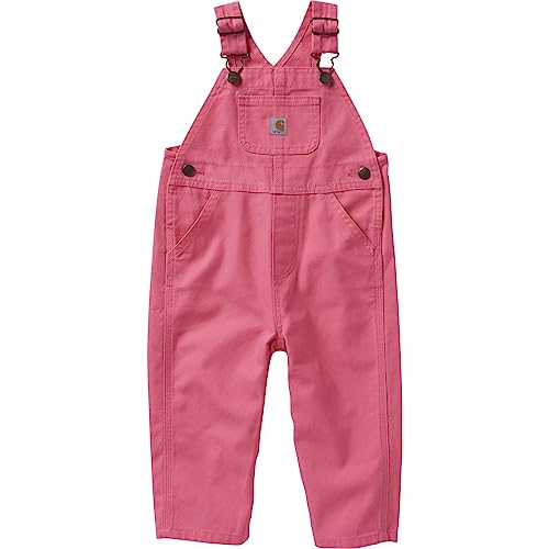 Carhartt baby-girls Bib Overalls (Lined and Unlined), Carhartt Pink Lemonade, 18 Months