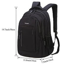 Vaupan Business Travel Laptop Backpack, Water Resistant College School Computer Bag Gifts with USB Charging Port for Men & Women Fits 15.6 Inch Notebook (Black)