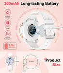 LIGE Smart Watch for Women Bluetooth Call, 2023 Newest Smartwatch with Heart Rate Sleep Monitor,100+ Sports, Message Reminder, IP68 Waterproof Sports White Leather Ladies Smart Watch for Android iOS