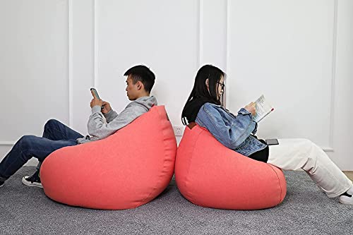 ZDZDY Bean Bag Chair Cover Only for Kids and Adults Beanbag Replacement Outer (No Filler) Washable Cover (Red, 35.4"×43.3")
