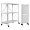 Ekkio Storage Shelves, Foldable Shelf, Metal Shelving Units for Garage, Kitchen, Bakers Closet, Metal Wire, Collapsible Organizer Rack (3 Tier - White)