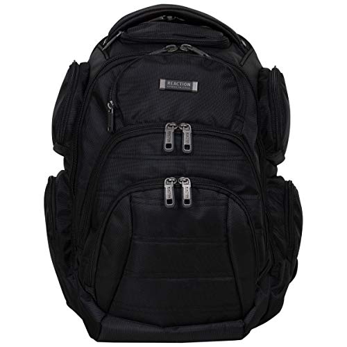 KENNETH COLE 5708145 Cole Reaction Pack-of-All-Trades' Multi-Pocket 17.0” Laptop & Tablet Business Travel Backpack, Black, One Size