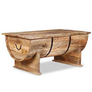 'vidaXL Solid Mango Wood Handmade Coffee Table with Interior Compartment, Vintage Charm for Living Room and Bedroom.