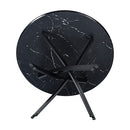 Round Dining Table MDF Marbling Black