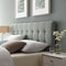 (Queen, Gray Fabric) - Modway Lily Upholstered Tufted Fabric Headboard Queen Size In Grey