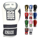 Ringside Apex Flash Sparring Gloves, IMF-Tech Boxing Gloves with Secure Wrist Support, Synthetic Boxing Gloves for Men and Women, White and Black, 18 Oz