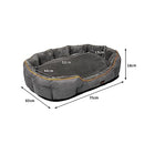 PaWz Electric Heated Dog Bed,Heating Mat for Dog & Cat,Pet Supplies Washable with Removable Cover,70×60×18cm,Grey