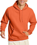 Hanes Men's Pullover EcoSmart Fleece Hooded Sweatshirt, Safety Orange, 5X Large