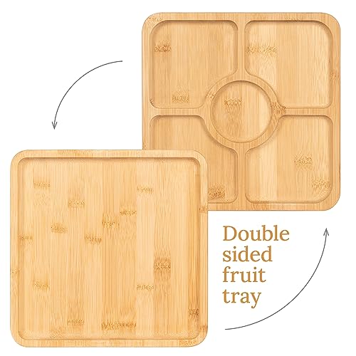 ImpiriLux Charcuterie Board Set | Large Bamboo Cheese Platter & Fruit Tray with Mesh Umbrella Covers and Utensils | Ideal for Hosting, Catering, House Warming Gifts, Weddings, Couples, Moms