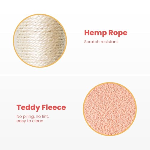 Floofi 101cm Galaxy Plush Multi-Level Cat Condo Cat Tree Play House Tower Scratching Post Pink Purple