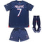 ORGBRAIN 2023/2024 Paris Home #7 Mbappe Football Soccer Kids Jersey Shorts Socks Set Youth Sizes, Navy, 24 (6-7 Years)