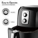 Maxkon 1800W Air Fryer with 7L Large Capacity,Convection Oven Oil-Less Oven Cooker Portable with 2 Knob Controls, Healthy Infrared Convection Machine, Great for French Fries&Chips-Black
