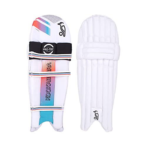 KOOKABURRA Unisex Youth Aura 6.1 Batting Cricket Pads, White, Extra Small Junior UK