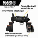 Klein Tools 55428 Tradesman Pro Electrician's Padded Tool Belt and Tool Pouch Combo for Long-wear Comfort and Durability Size Large