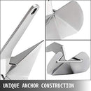 VEVOR Boat Anchor, 22 lbs / 10 kg, 316 Stainless Steel Delta-Style Anchor, Heavy Duty Triangular Anchor Fit for 28 ft - 42 ft Boats