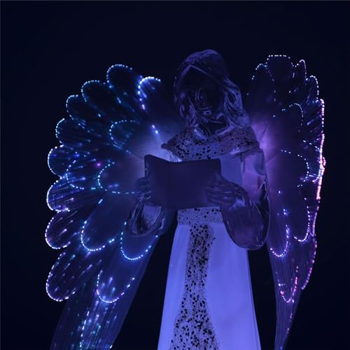 Gifts 4 All Occasions Limited SHATCHI-1017 Novelty 21cm LED Light Up Angel Colour Changing Lights Christmas Xmas Home Decoration Gifts Present, Multi